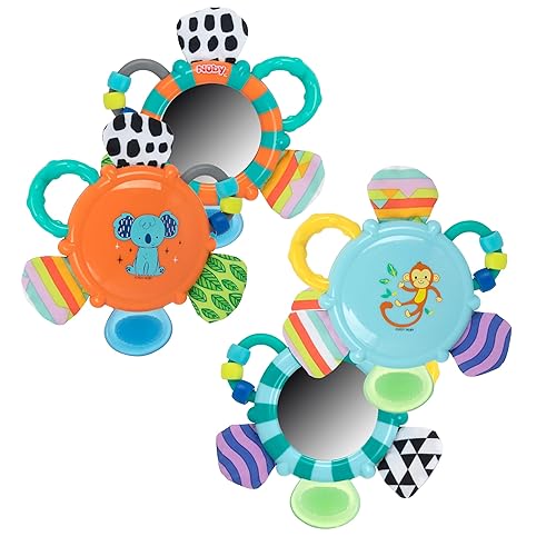 Nuby Look-at-Me - Juguete mordedor de espejo, los colores pueden variar