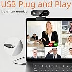 Full HD Webcam with Microphone, 1080P Webcam for PC, 90° FOV, Dual Microphone Streaming Webcam for Clear Stereo Audio, Plug and Play USB Webcam for Zoom/Teams, Conferencing and Video(Black,1080P)