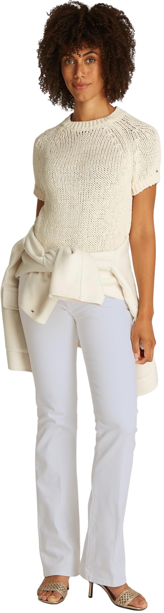 Tommy Hilfiger Damen Jeans Hose Bootcut White Mid Rise