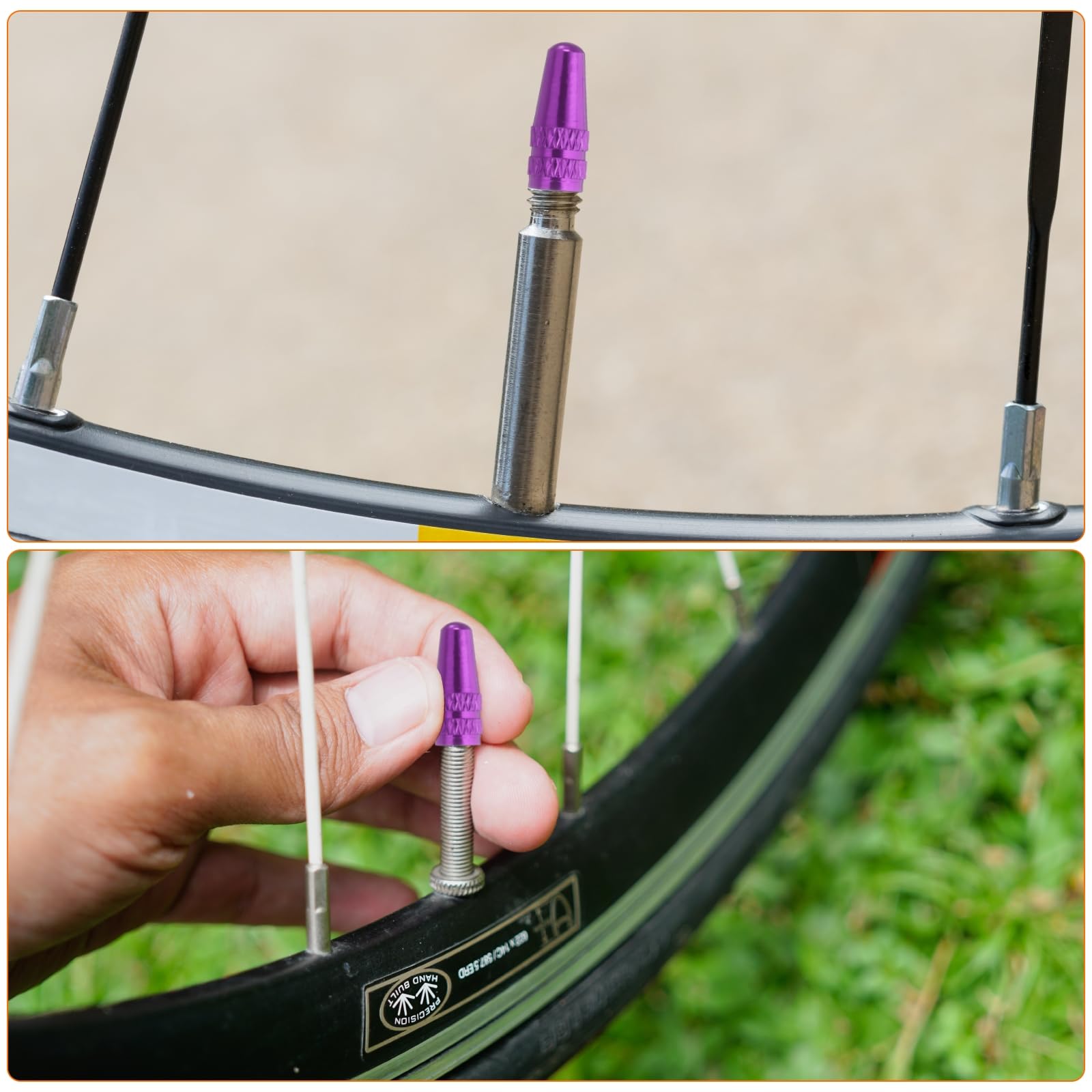 QUARKZMAN 10 sztuk Nakrętki na wentyl do rowerów aluminiowych anodowanych na rower szosowy korki wentyla powietrza do MTB rower szosowy fioletowy