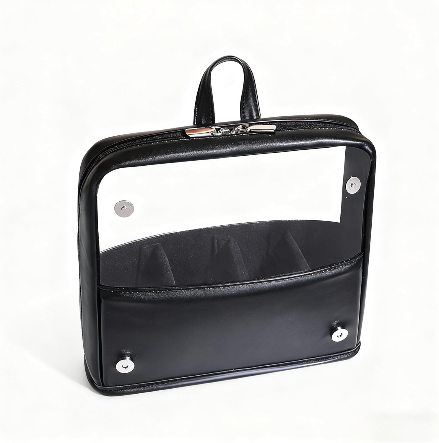 YDR Standing Makeup Brush Bag - Clear Portable Travel Cosmetic Pouch, Large Capacity Foldable Makeup Brush Holder, Water-Resistant Professional Makeup Tool Case for Women & Artists