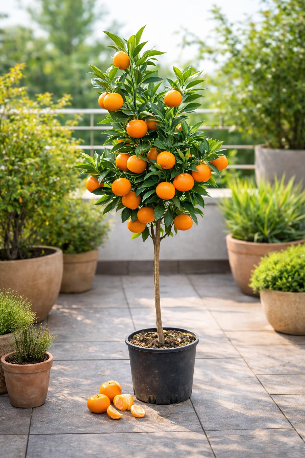 Satsuma-Mandarine Baum 130-160 cm – Citrus Unshiu – Winterharte Zitruspflanze mit süßen, kernlosen Früchten – Perfekt für Garten, Balkon & Wintergarten