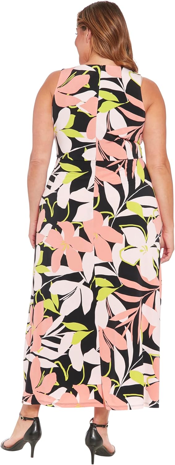 London Times Womens Sleeveless Maxi Dress with Waistband Twist Detail | Comfortable Summer Dresses for Women - Image 6