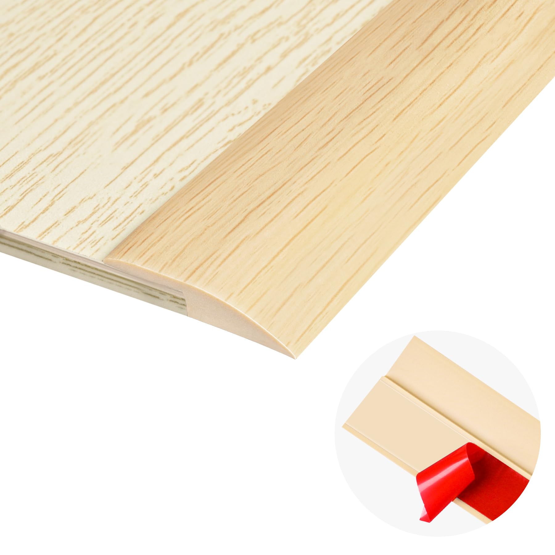 3.3Ft Carpet Floor Transition Strip, Self Adhesive Floor Edging Trim Strip, PVC Threshold Cover for Doorway, Floor Divider Strip Suitable for Threshold Height Less Than 5 mm - Beige Cream