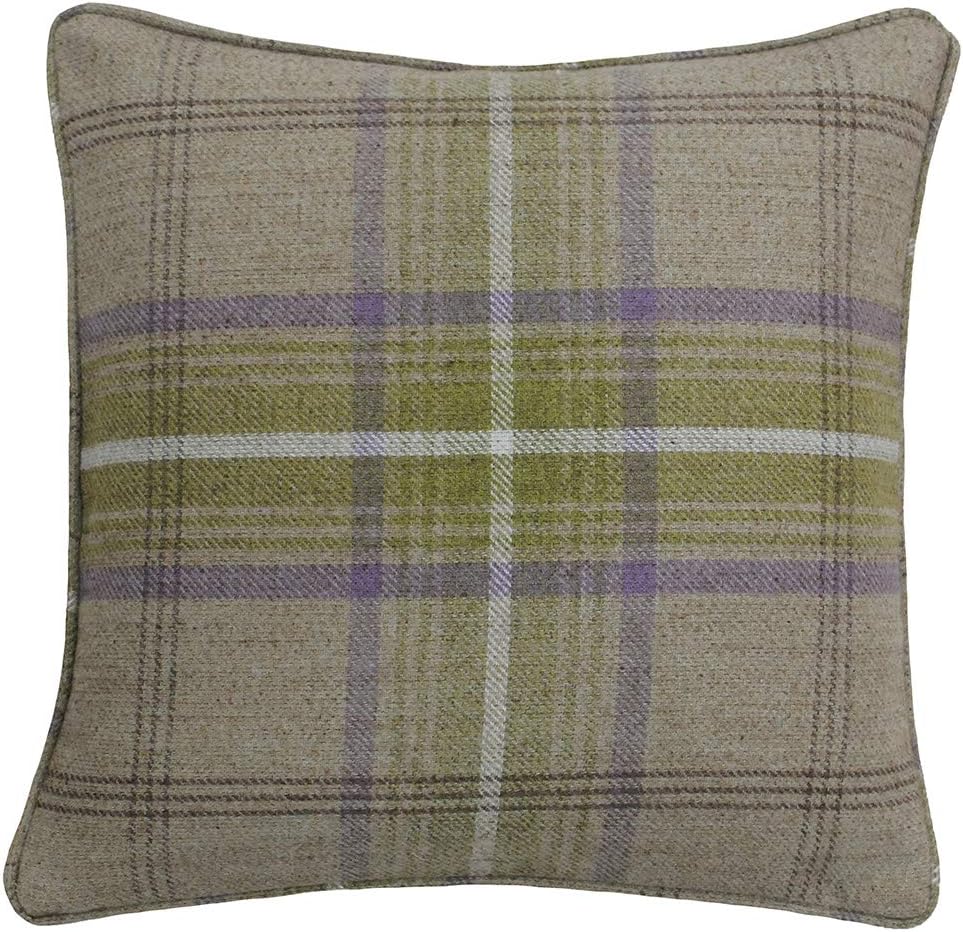 Riva Paoletti Aviemore Polyester Filled Cushion - Thistle Brown - Heritage Tartan Check - Faux Wool Effect - 100% Polyester Case - Machine Washable - 45 X 45cm (18" X 18" Inches) - Designed In The UK