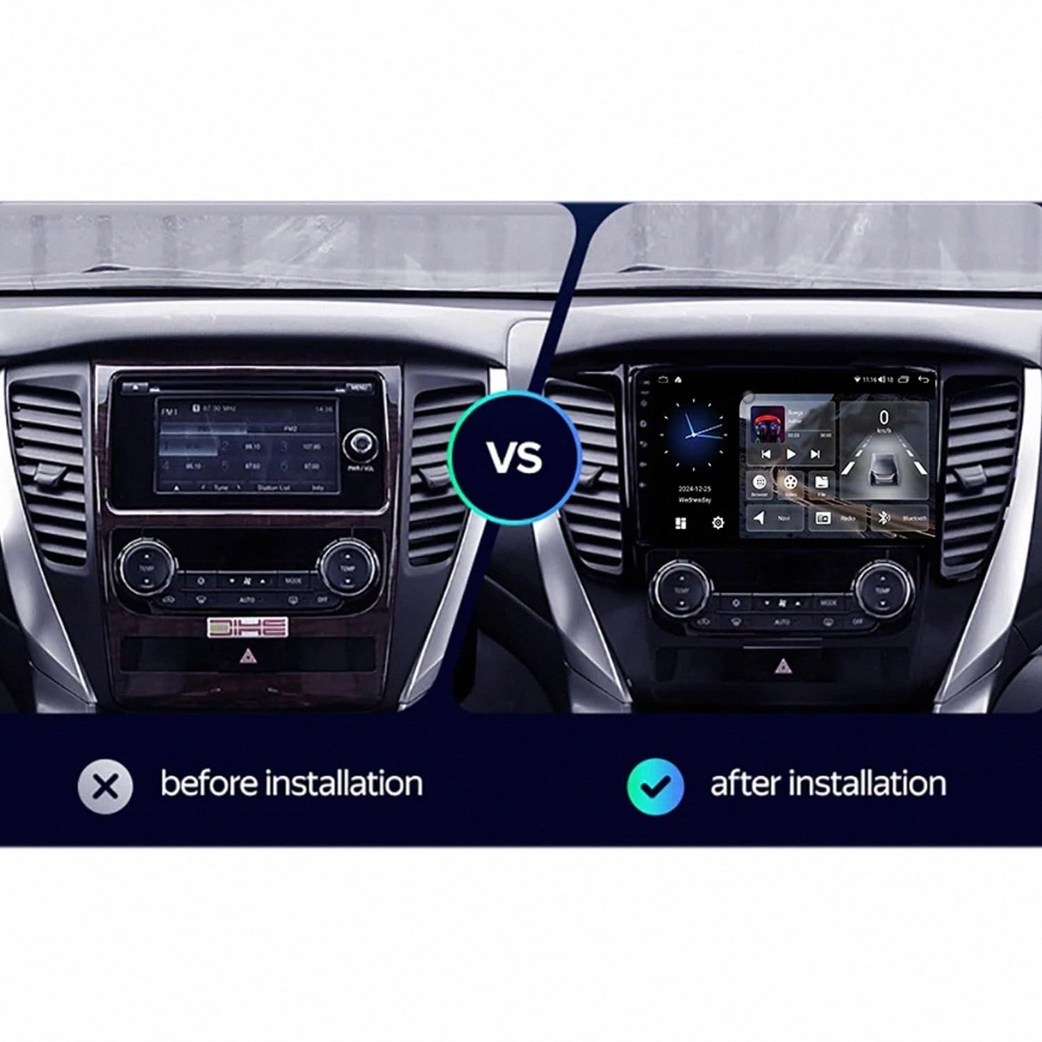 Ekran Apple Car Play, Ekran Android Auto dla Mitsubishi Pajero Sport 3 2016-2018 Przenośna Kamera Tylna Z Ekranem Dotykowym Ips, Bluetooth/Sterowanie Głosowe/Mirror, 8 Rdzeń 4G+64G