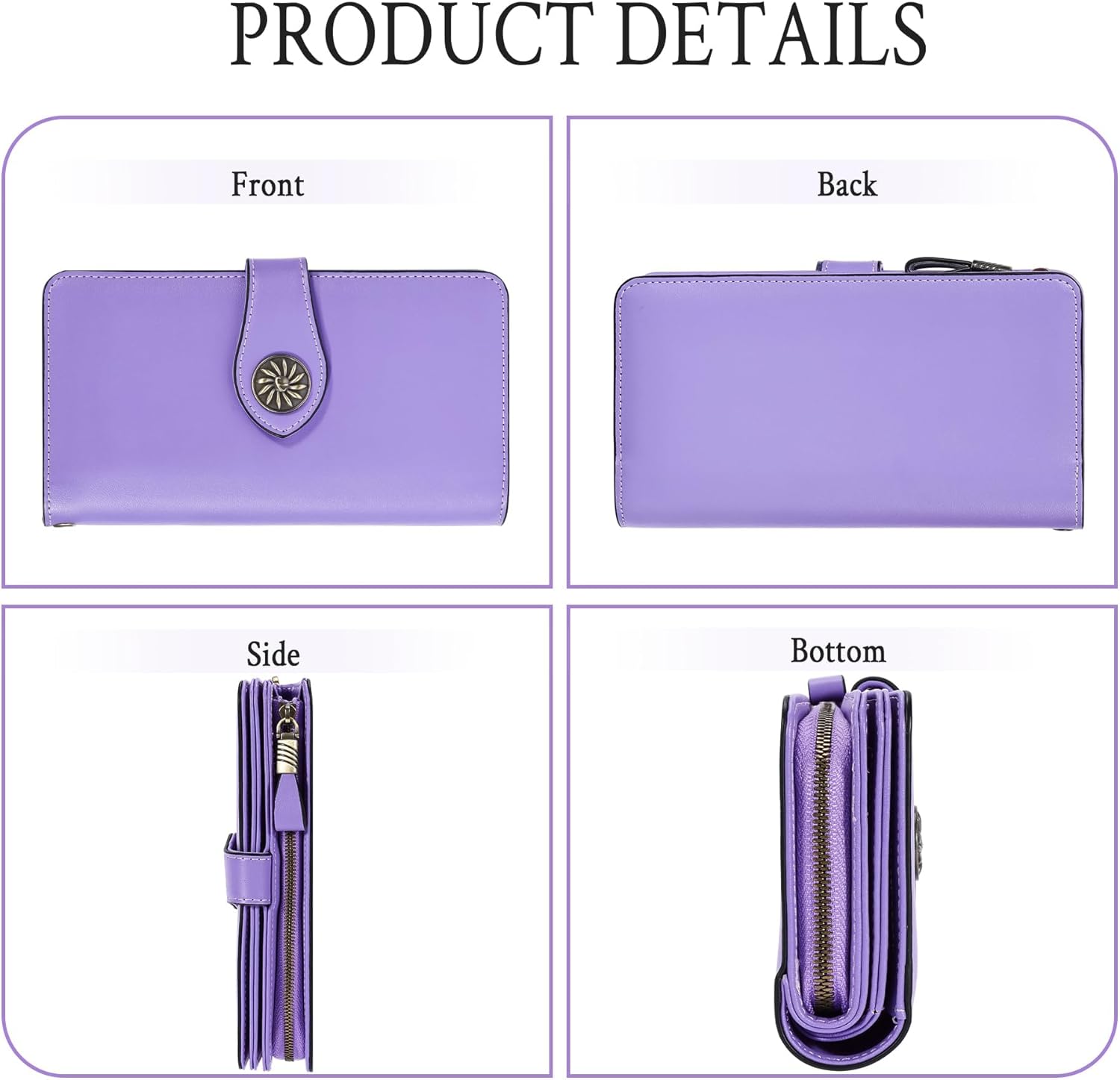 Travelambo Women's Wallet RFID Blocking Credit Card Holder Large Capacity Wristlet Leather Wallets Purse - Image 4