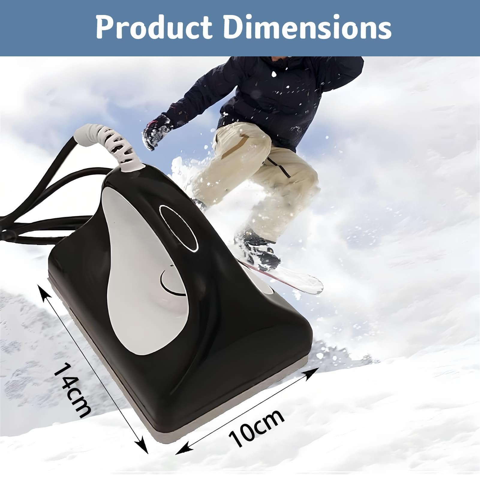 Fer À Farter pour Ski Et Snowboard, Fer À Farter Commercial pour Ski Et Snowboard avec 3 Températures Réglables Et Voyant Lumineux, Plaque de Base Bosselée, Adapté pour Une Utilisation avec les Snowbo