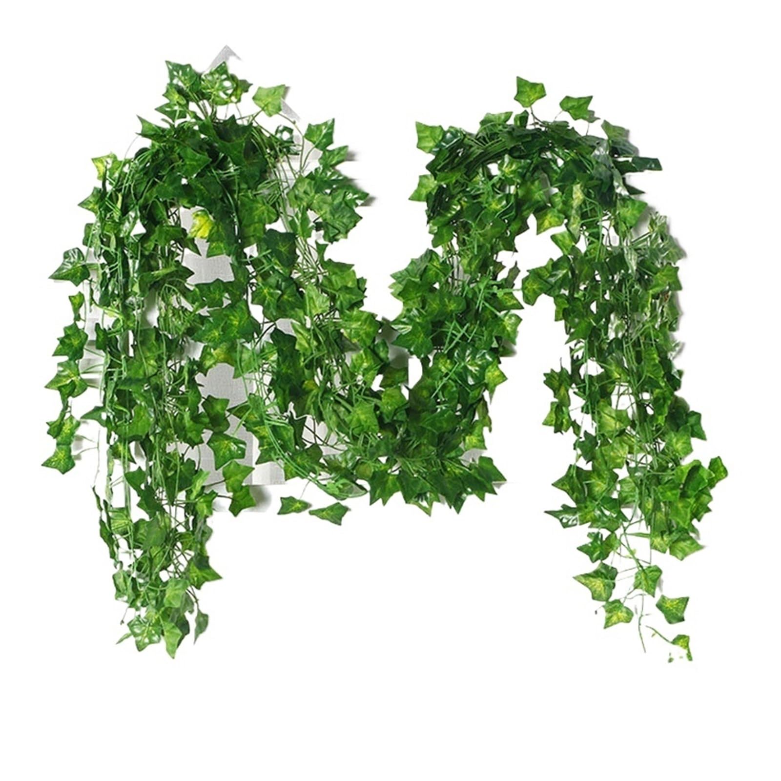 DSFIHJO Artificial Flower Vine 12pcs Artificial Ivy Leaves Plants Garland Plant Vines Fake Flowers Home Bedroom Party Garden Wedding Decoration Hanging(Ivy)