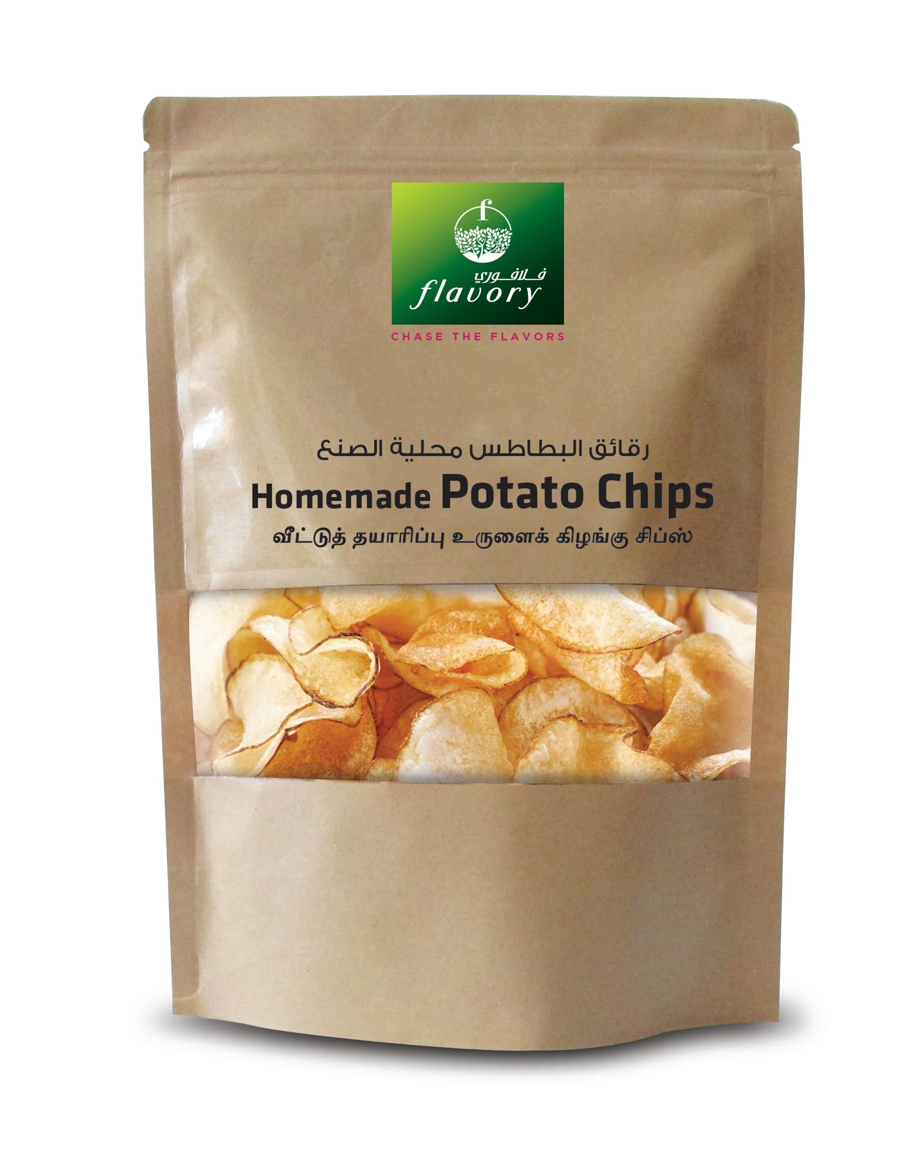 Flavory Natural Potato Chips, Crispy & Crunchy Snack Made with Fresh Potatoes, 100g