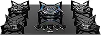 FISCHER COOKTOP À GÁS 5 BOCAS TRIPLA CHAMA FIT LINE TREMPE IRON MESA VIDRO PRETO BIVOLT 36340-102674