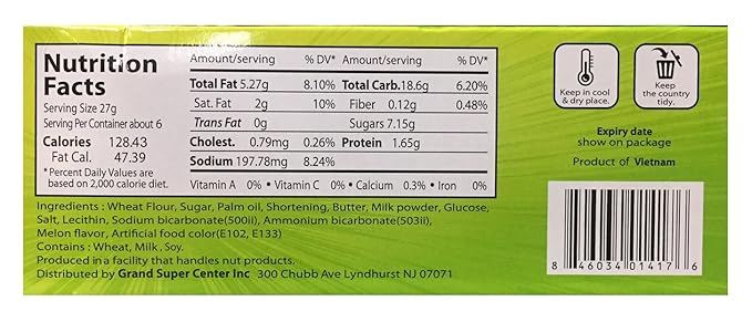 K Town Cracker Galletas Sabor Melón Dulce, Pack de 2, 160 g miniatura 2