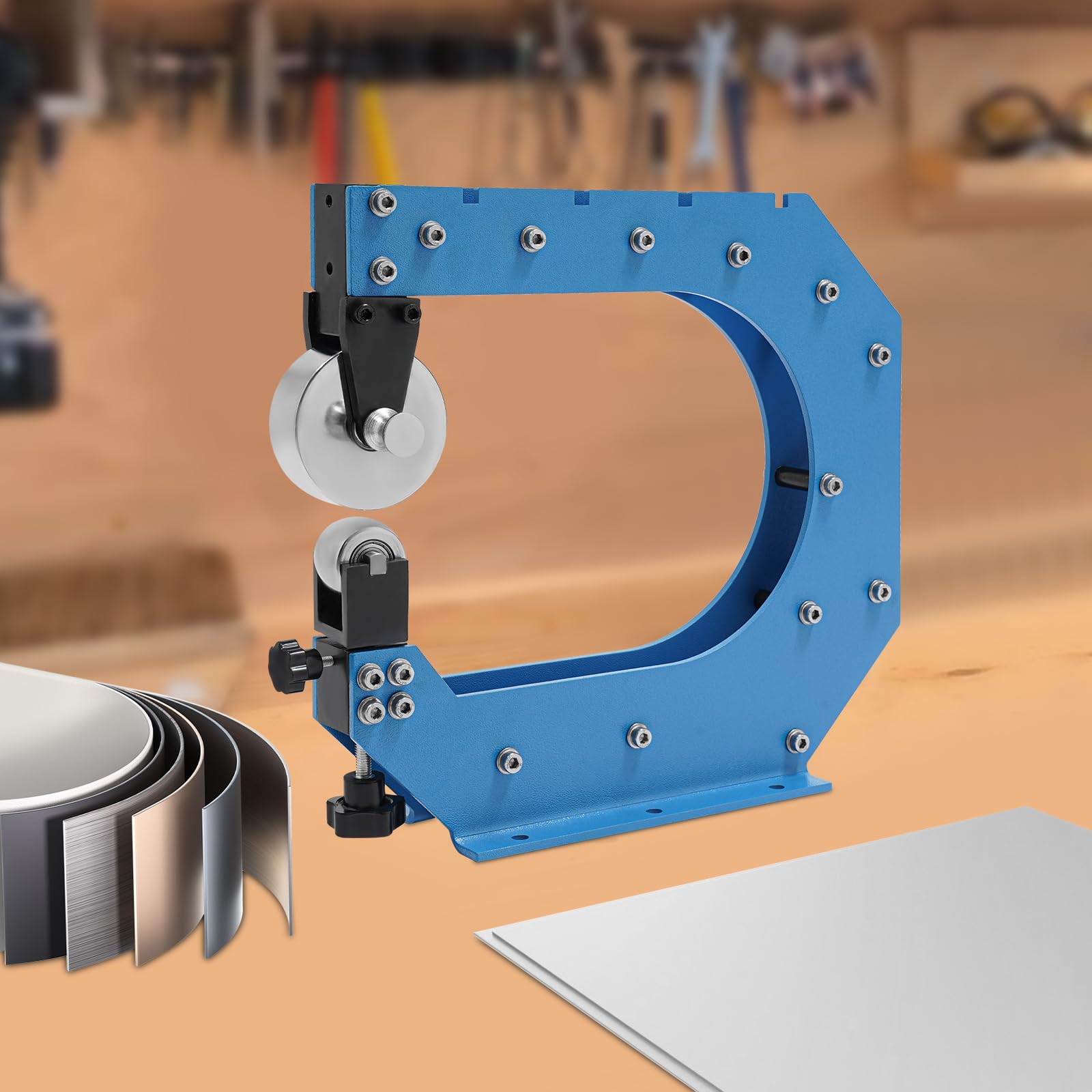 Bench Grinder Wheel, 12 Inches Rotatable Benchtop English Wheel, Heavy Duty English Wheel, Polishing Burnishing Wheel for Handling 16Gal/1.5mm Mild Steel, Copper, and Aluminum.