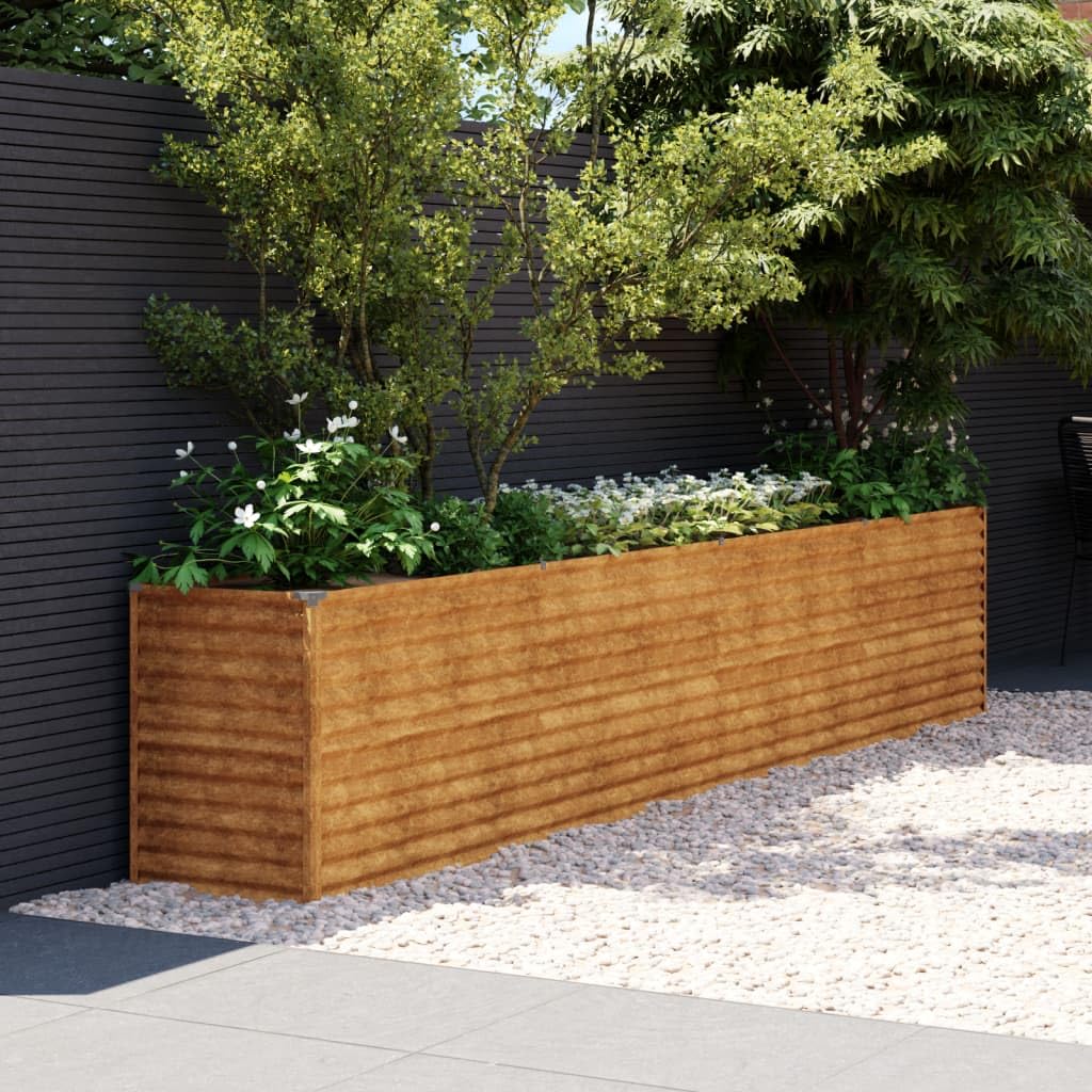 DYRJDJWIDHW Jardinera,Jardinera Rectangular,jardineras Grandes Exterior,Jardinera Acero corten 385x50x69 cmIdeal para Jardines, Salones Donde se necesite