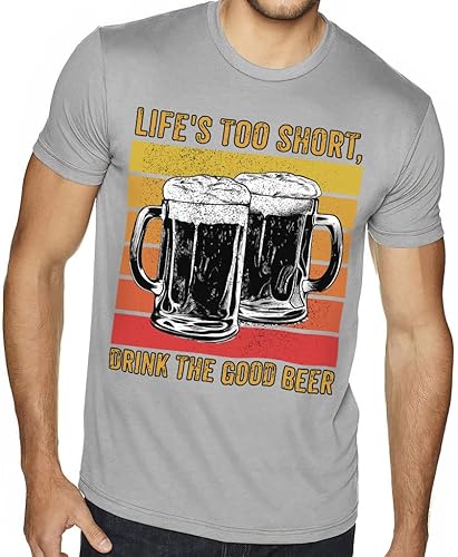 Camiseta de gamuza con estampado de cerveza - Camiseta con estampado retro - Camiseta de gamuza gráfica