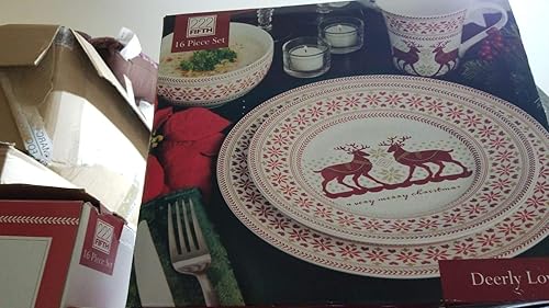 Miniatura 3 de 222 Fifth Deerly Loved - Juego de vajilla de 16 piezas, servicio para cuatro personas