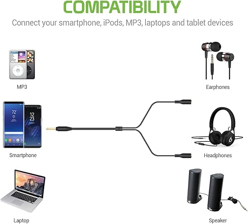 Miniatura 10 de Cellet Divisor de audio estéreo de 0.138 in, divisor de auriculares comparte tu sonido con múltiples dispositivos (paquete de 3)