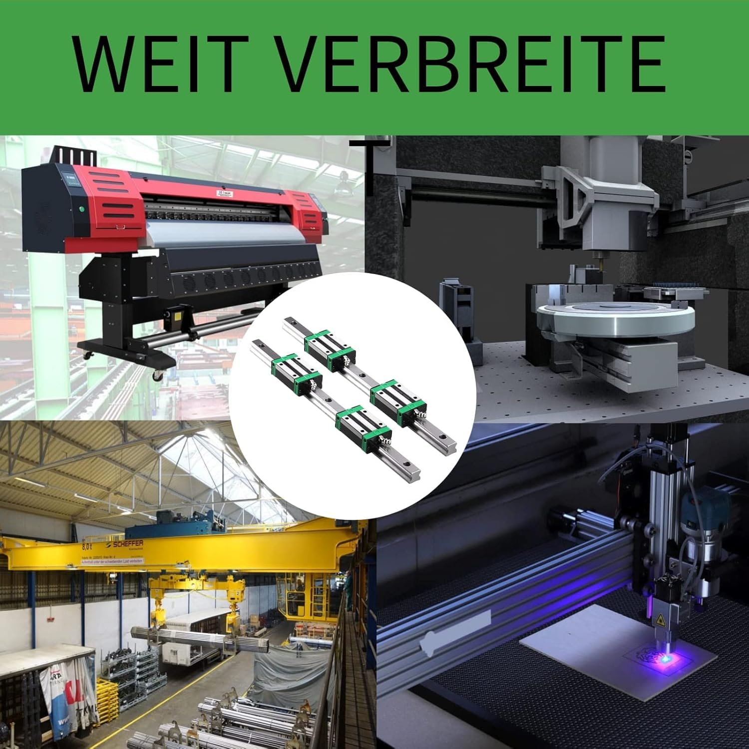 ONLISUM SBR16 Linearführung mit 2 x SBR16-500mm Linearschienen und 4 x SBR16UU Lagerblock