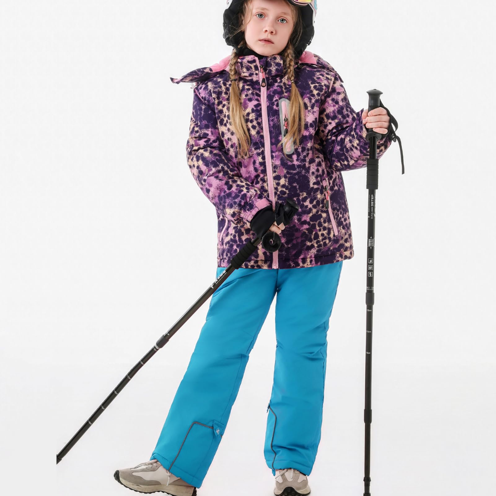 Traje de nieve para niños, Púrpura+Azul, 152-158