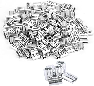 220PCS Wire Rope Sleeves, Wire Rope Ferrule, Steel Wire Rope Sleeve, Aluminum Crimping Loop Sleeve Wire Rope, Wire Rope Sleeves Ferrule