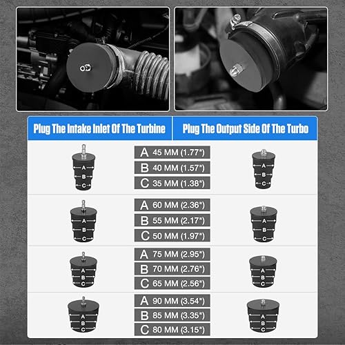 Miniatura 4 de Probador de fugas para sistema de enfriamientoprobador de fugas del sistema turbo, 9 piezas de probador de fugas Turbo Boost con 4 pares de