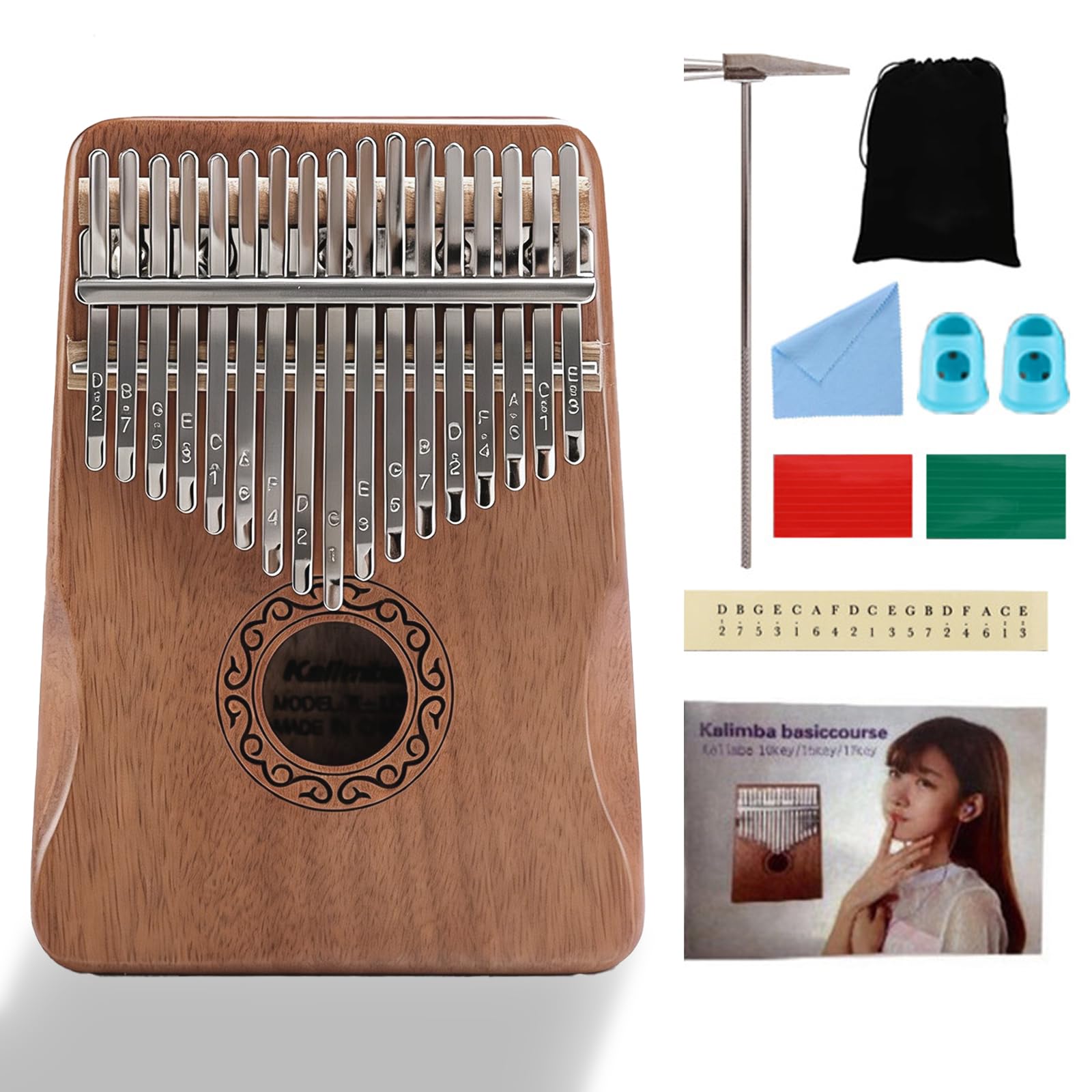 17 Key Kalimba Thumb Piano,Wood Mbira Mini Finger Piano Musical Instruments,Gift for Kids Adults Beginners.-image-4