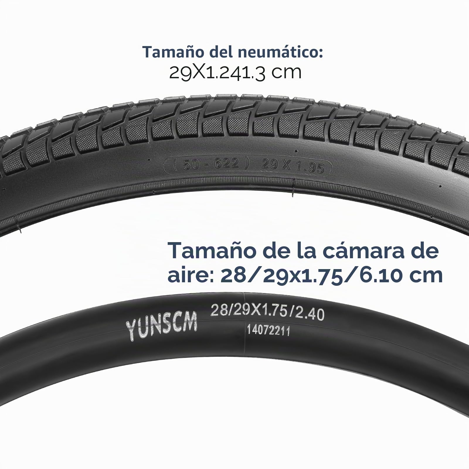 YunSCM 2PCS 29 Pulgada Neumáticoss 29x1.95 ETRTO 50-622 et 2PCS cámaras de Aire 29x1.75/2.125 AV32mm Valve Compatible 54-622 29x1.90 29x1.95 29x2.0 Neumáticoss de vélo et cámaras de Aire