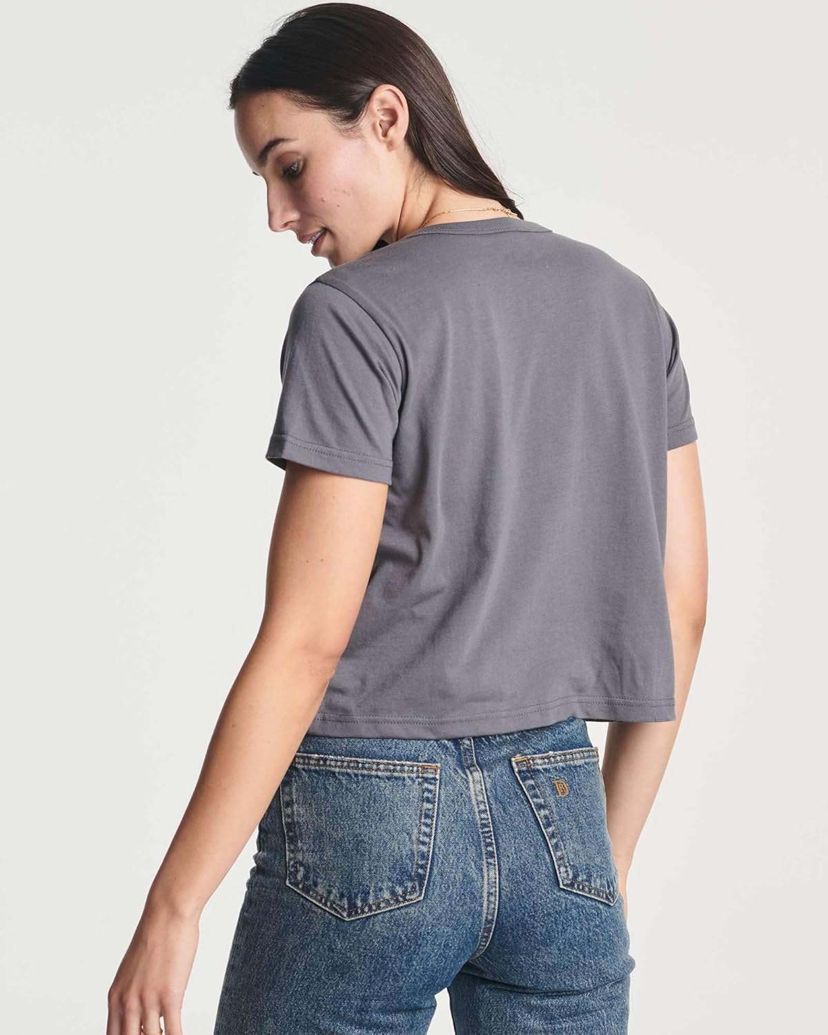 Real Essentials 4 Pack: Women's Cotton Short Sleeve Crop Top – Cropped Casual Crew Neck T-Shirts (Available in Plus Size)