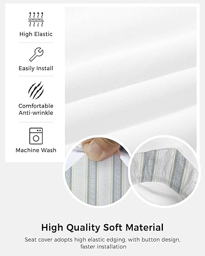 Miniatura 5 de Geometry Stripes - Juego de 2 fundas elásticas para sillas de oficina, fundas elásticas para asiento de silla giratoria de escritorio, fundas