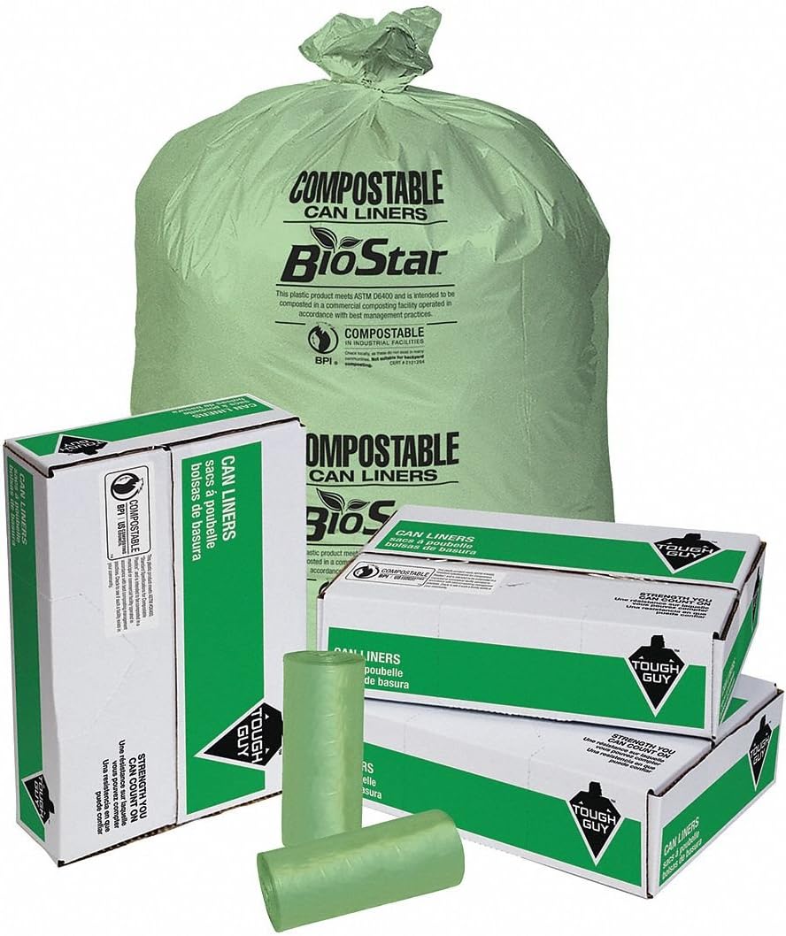Tough Guy Compostable Trash Bag, 33 gal, Compostable