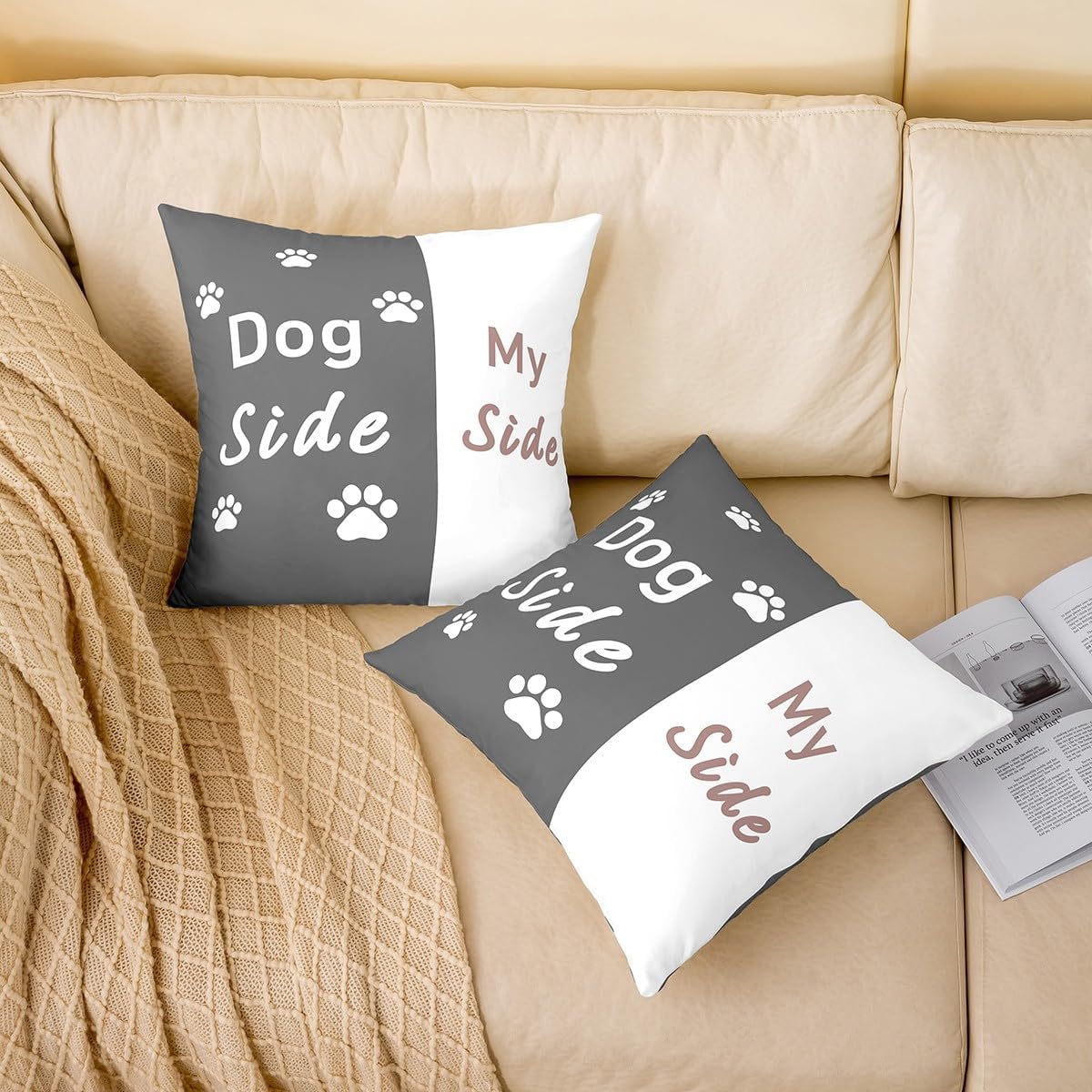 Feelyou Dog Throw Pillow Cover Set of 2 22"x22" image 2