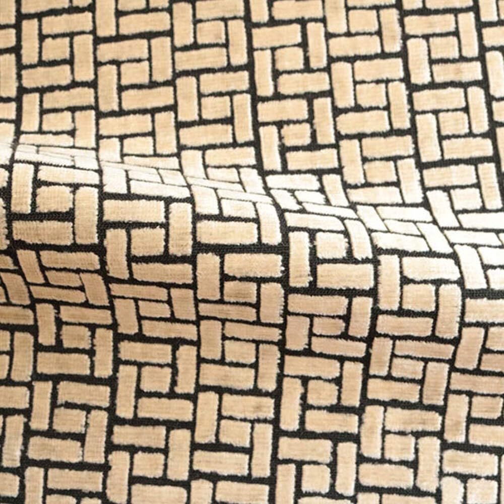 TOP FABRIC, Westfield, Geometric Pattern Burnout Velvet Upholstery Fabric by The Yard Golden