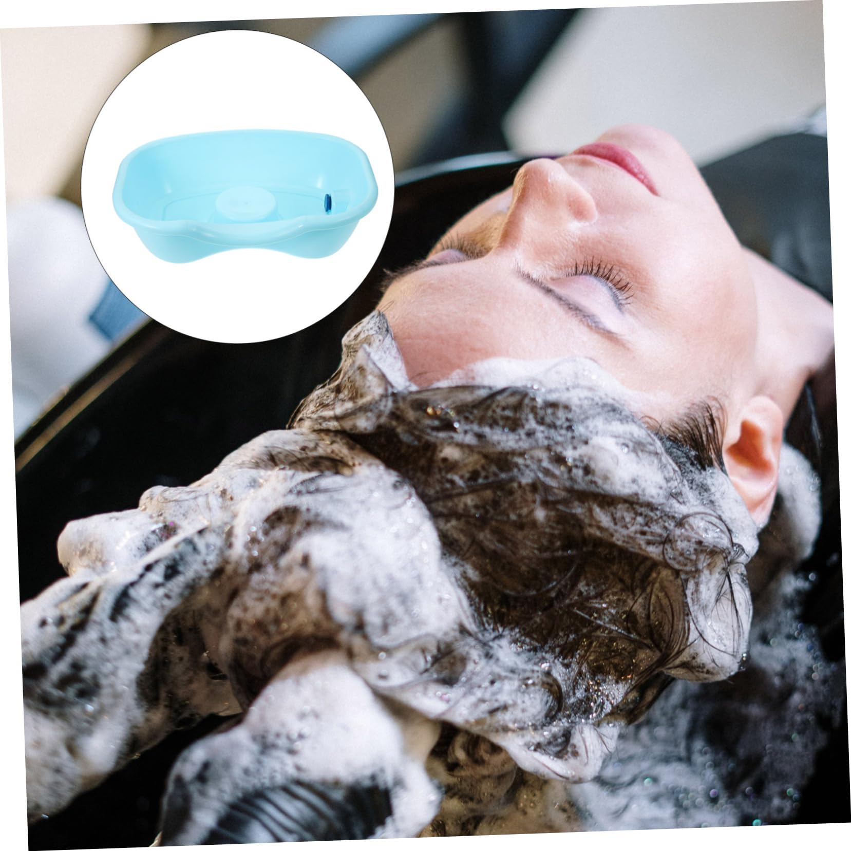 Lavatesta Portatile in Plastico Ergonomico per Ragazzo Ragazza e Adolescenti, Bacinella per Shampoo Adatta a Spalle e Collo, per Uso Domestico e Letto