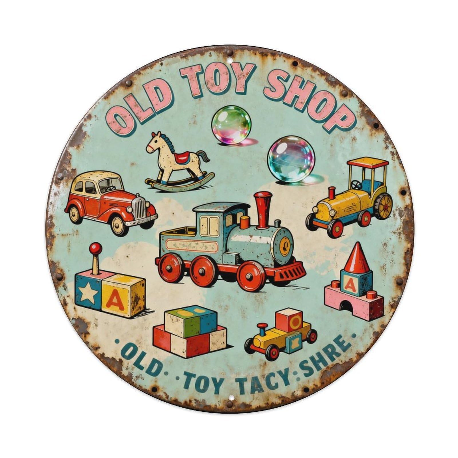 OLD TOY SHOP Metal Tin Sign Plaque
