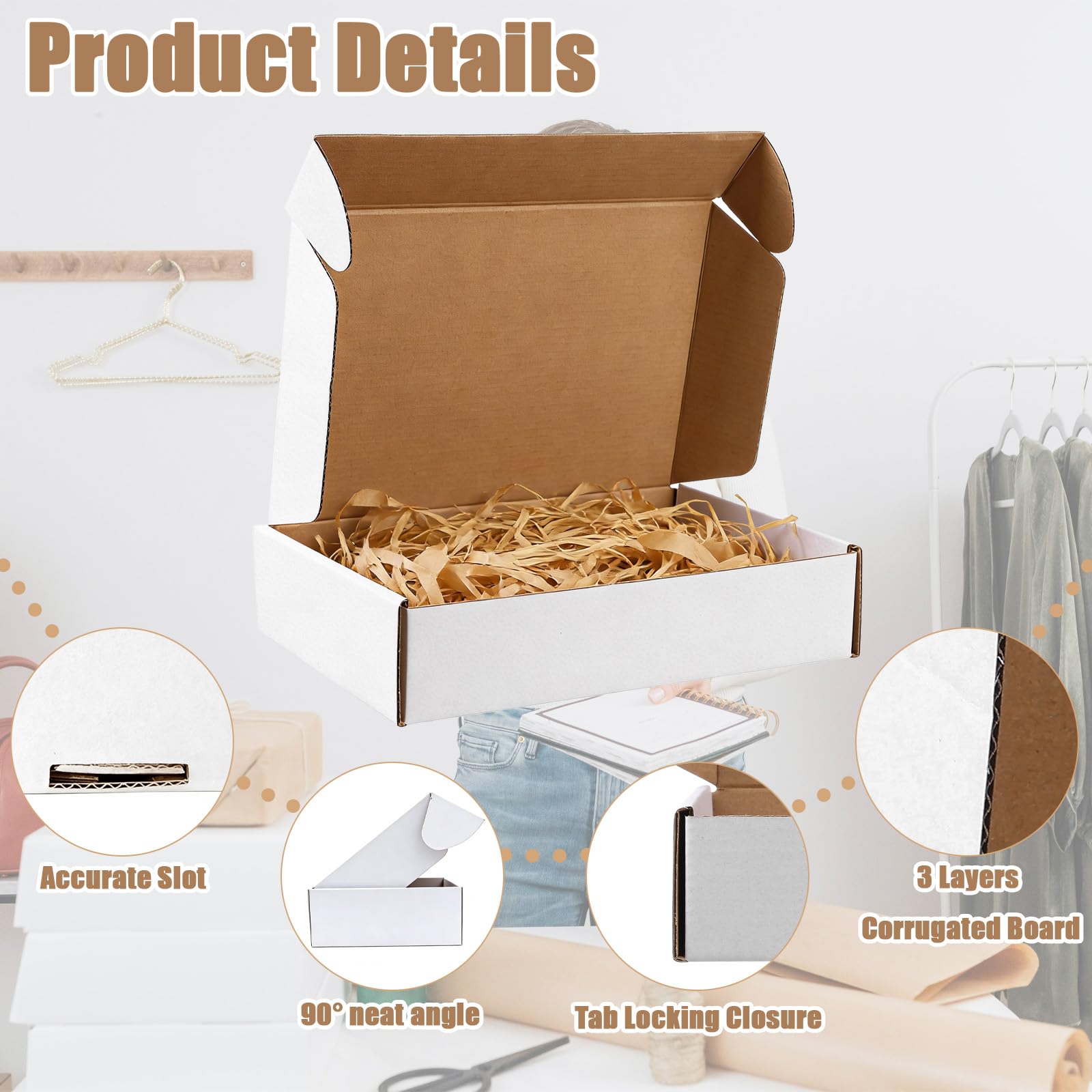 40 cajas de envío de cartón corrugado, cajas de embalaje para embalaje, almacenamiento de mudanzas, artículos pequeños, cajas de envío pequeñas (9 x 6 x 2)
