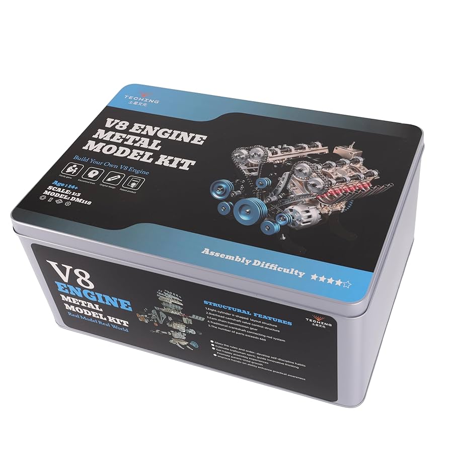 Amazon.com: TECHING v8 Engine Model kit That Works Metal