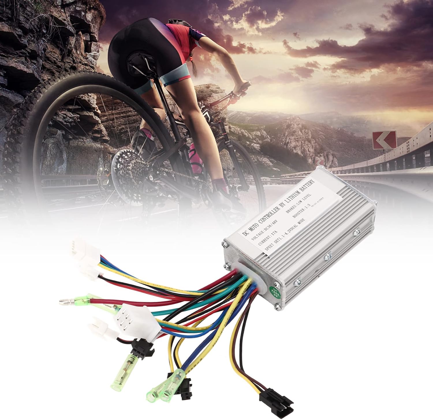 DC Motor Controller with Wire Harness Motor Controller Lithium Battery for Electric 36V 48V 17A