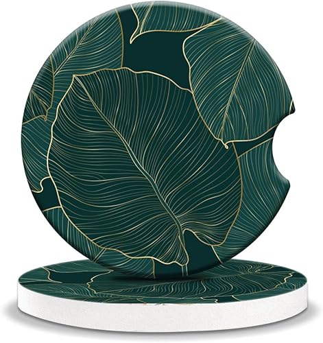 Posavasos absorbentes de automóvil para bebidas, bonitos posavasos de cerámica para tu automóvil con agarre en la punta de los dedos, accesorios de