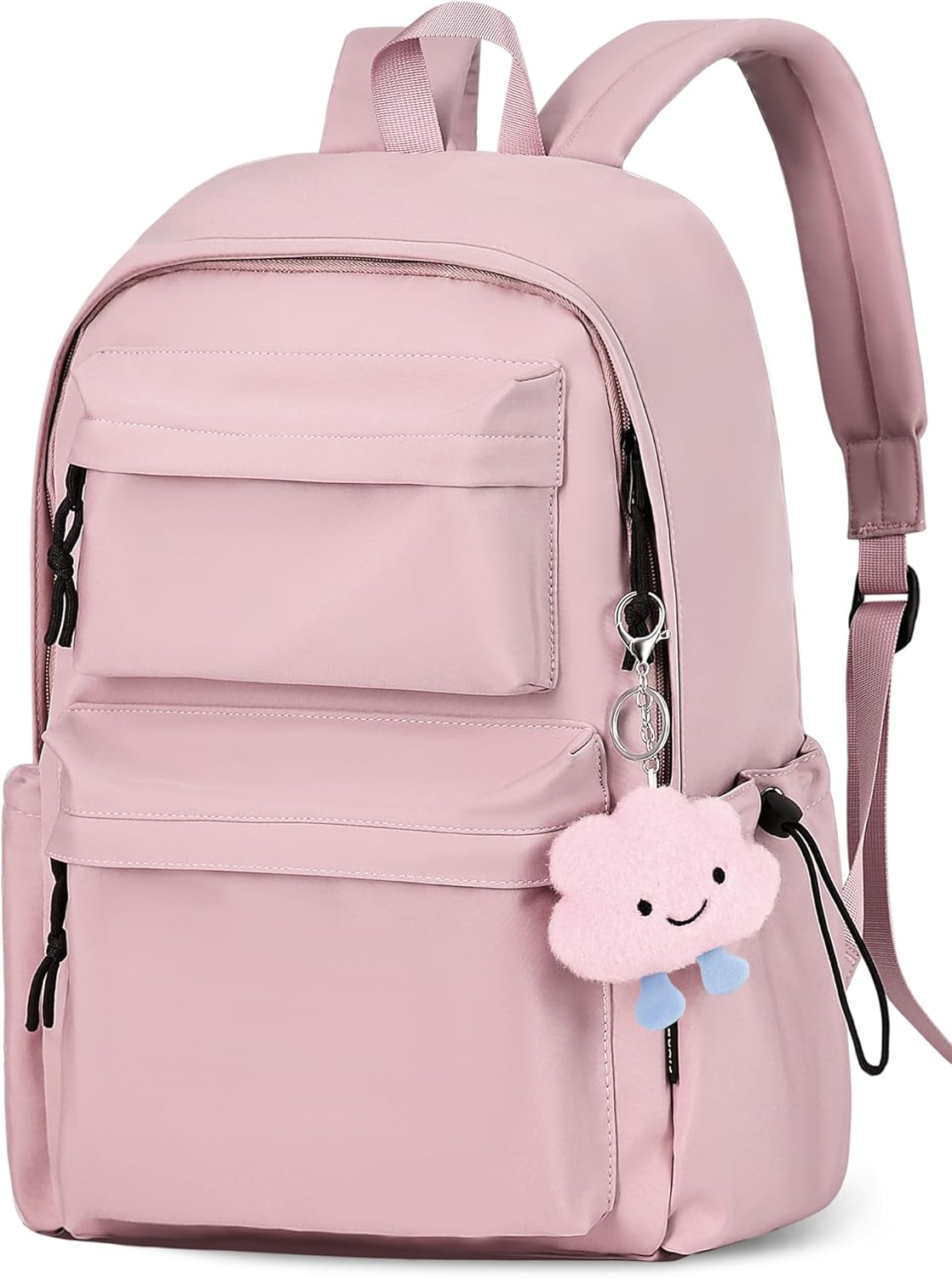FIORETTO Backpack Womens School Bag Girls Boys, Lightweight Water-Resistant Fits 15.6” Laptop Large Capacity Rucksack with Anti-Theft Pocket, Ideal for School College Commuting Travel Pink