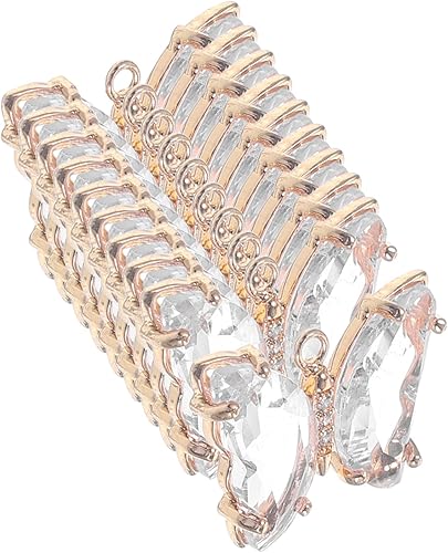 Miniatura 10 de EXCEART 10 cuentas colgantes para joyas, pulseras, pulseras, aretes, collares, colgantes de teléfono, clip de cristal, manualidades, mariposa,