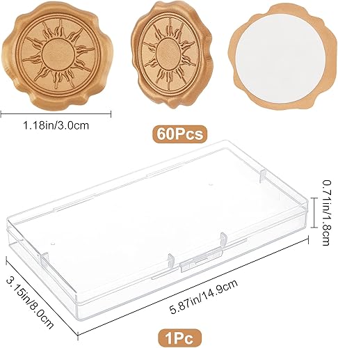 Miniatura 2 de CRASPIRE 60 calcomanías adhesivas para sellar cera solar, autoadhesivas, doradas, vintage, sellado, para bodas, tarjetas de invitación de fiesta,