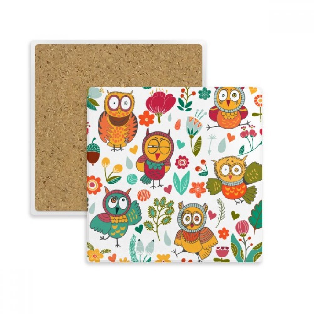 Dessin carré caboteur tasse pierre absorbante pour verres et mugs fleurs plantes