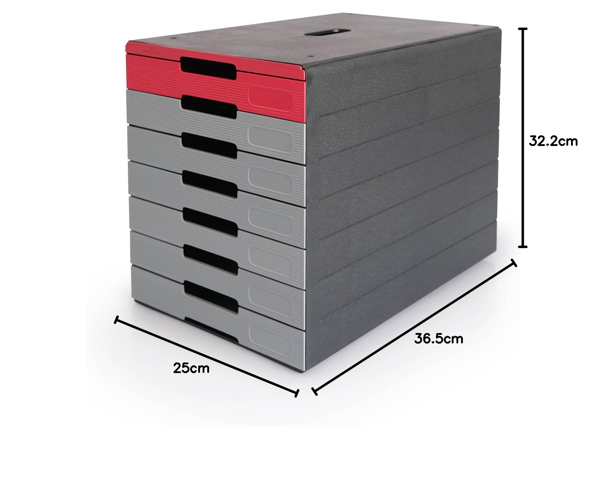 Durable pudełko z szufladami (Idealbox Pro) 7 przegródek, czerwone, 776303