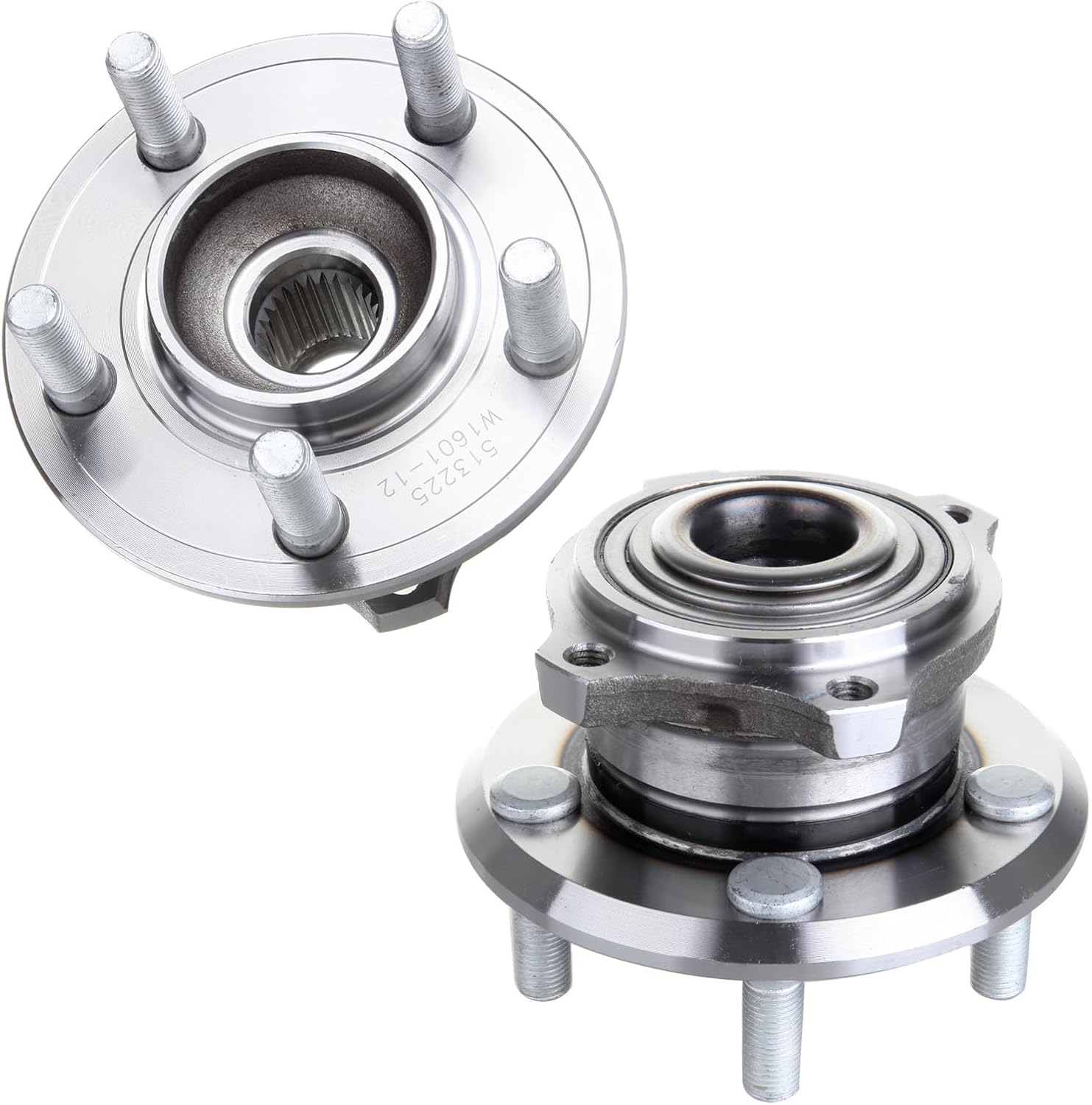 SCITOO 513225 New Front Wheel Bearing Hub fit 2007-2023 for Dodge Charger, Challenger, 2005-2008 for Dodge Magnum, 2005-2023 for Chrysler 300 5 Lugs Axle Hub Assembly Kit AWD NO/ABS 2 Pack