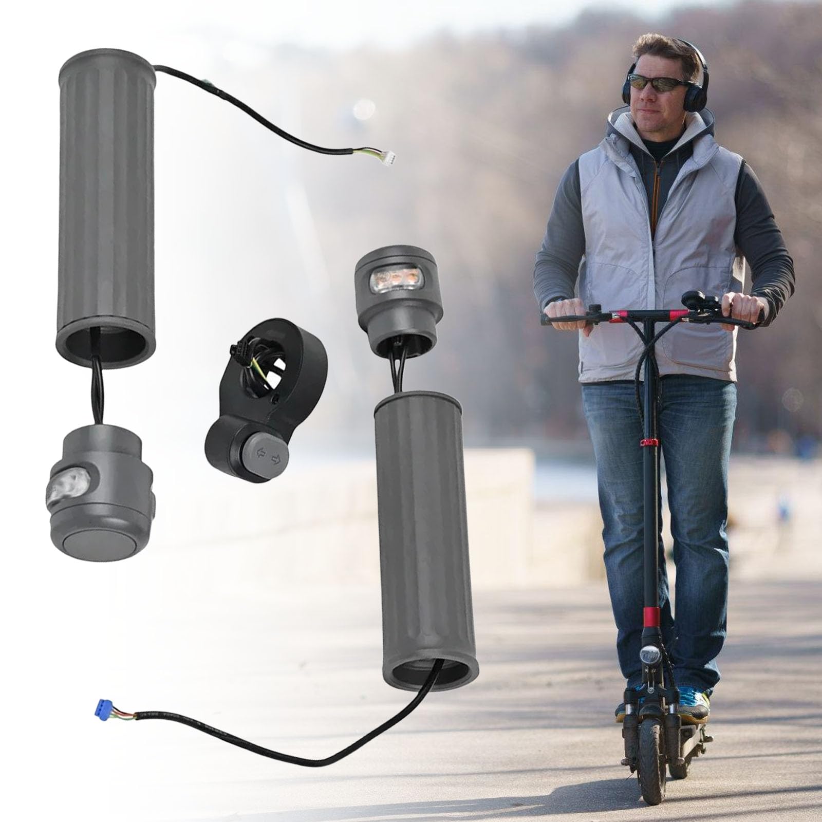 Iluminaciones de Seguridad Patinetes Manillar Luces LED Compactas Ligeras Iluminación LED para Movilidades Patinetes Ciclismo Nocturno Luz de Seguridad