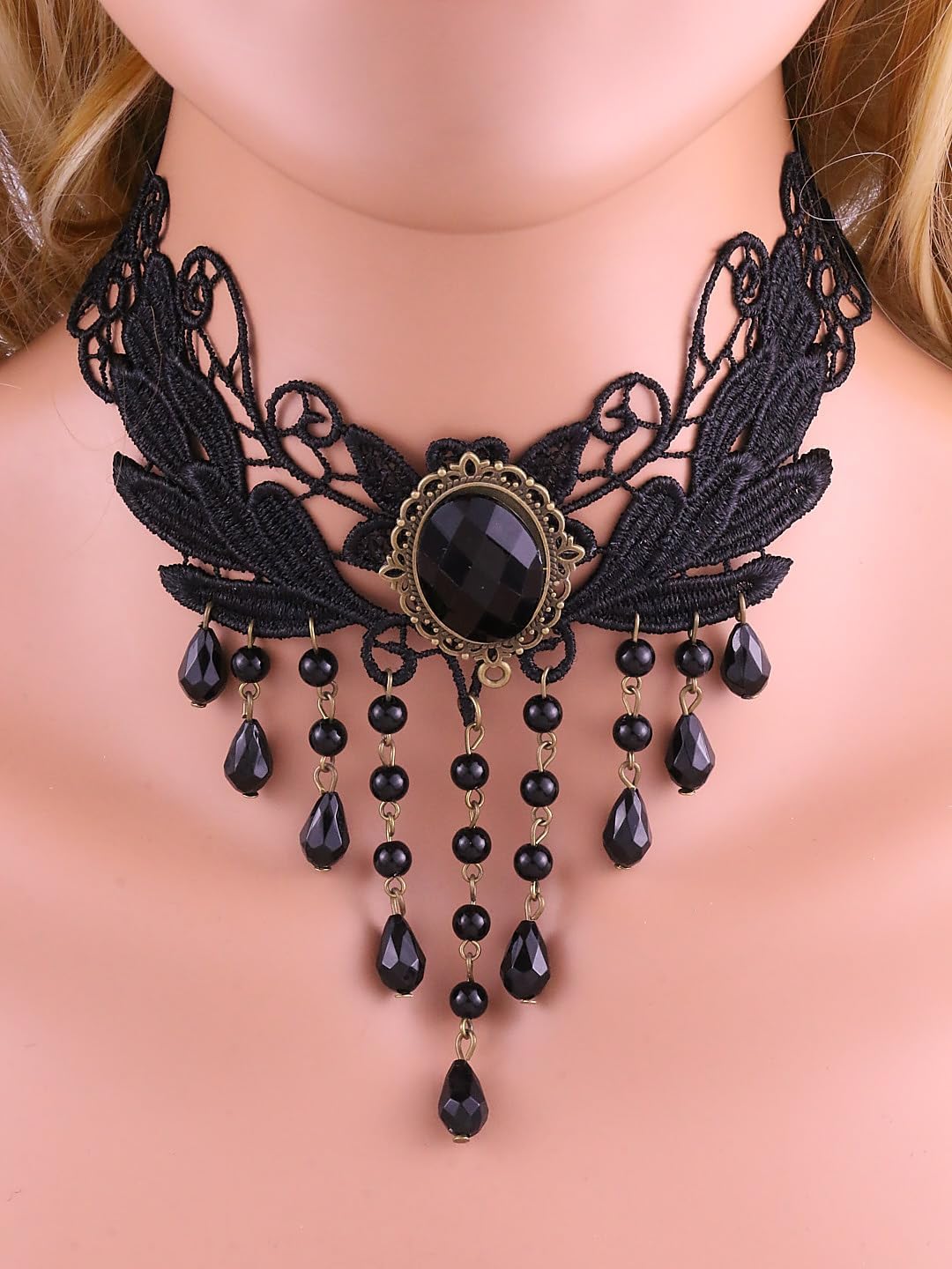 Witch Accessories for Women Lace Choker Vintage Necklace Earring Set Halloween Goth Jewelry Gothic Vampire Necklaces Costume - Image 4