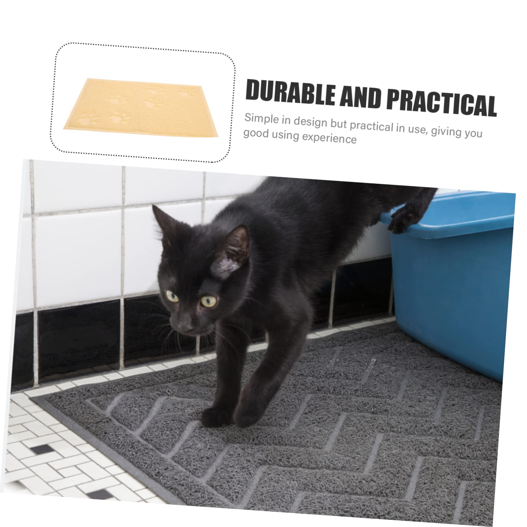 BESPORTBLE 8stücke Katzenstreu Matte Mit Krallen-design Rutschfeste Pvc Haustiermatte Längliche Katzenklo Unterlage Leicht Zu Reinigen