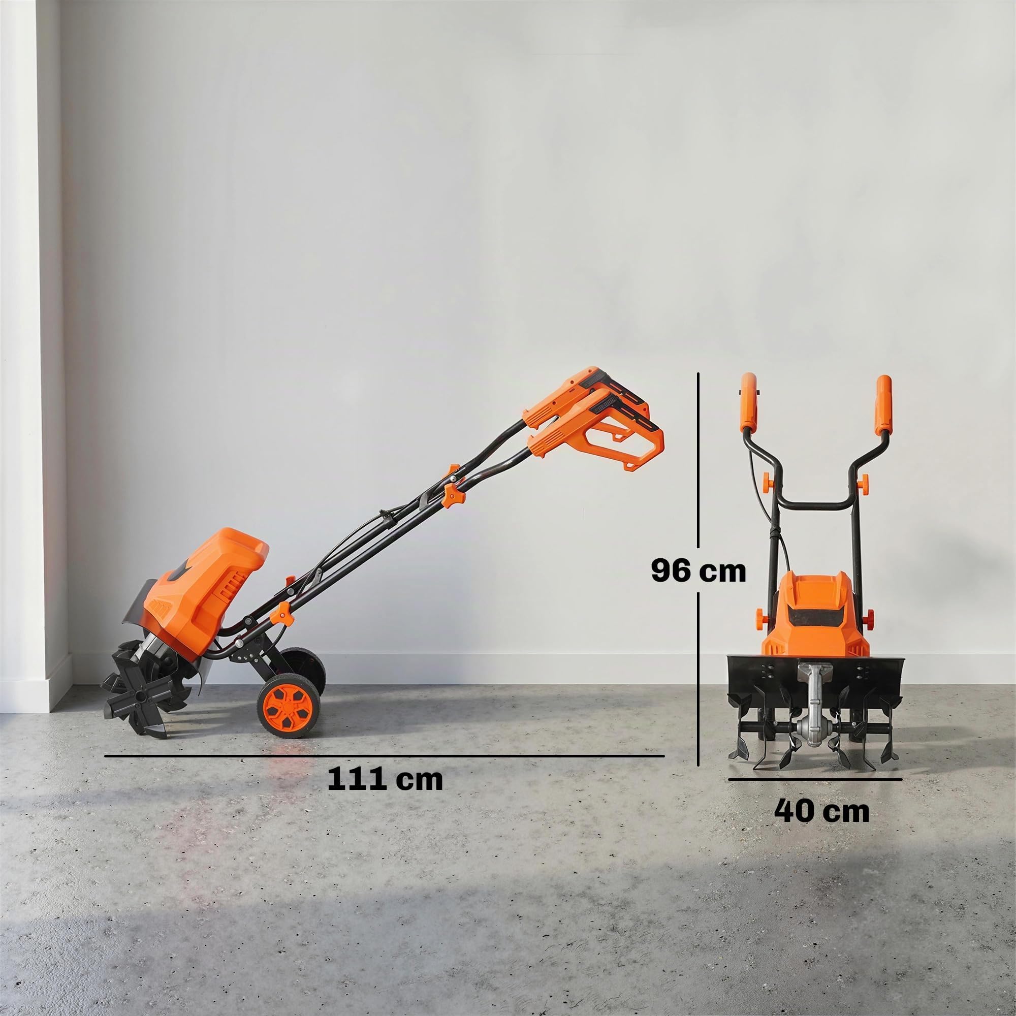 Outsunny Motobineuse Électrique 1500W 6 Lames 65Mn 20cm 40cm Orange