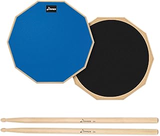Donner Übungspad Practice Pad Drum 8 Zoll/20.32cm mit Drumsticks, Blau