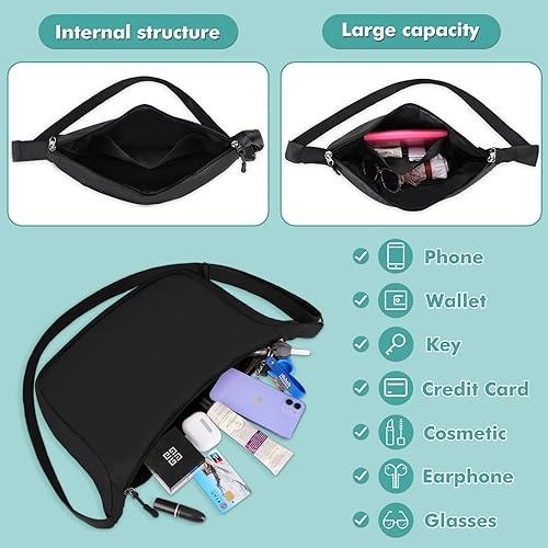 Miniatura 2 de LLYWCM Crossbody Bags for Women Men - Sling Bag - Crescent bag Nylon Crossbody Bags - Belt Bag Cross Body Fanny Pack